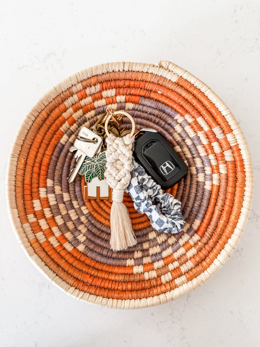 "Ella" Macrame Keychain (Cream) 