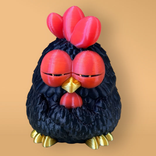 3D Printed Black Sassy Chicken