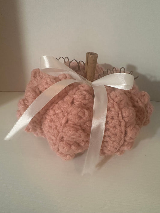 Crochet Bobble Pumpkin | Pink