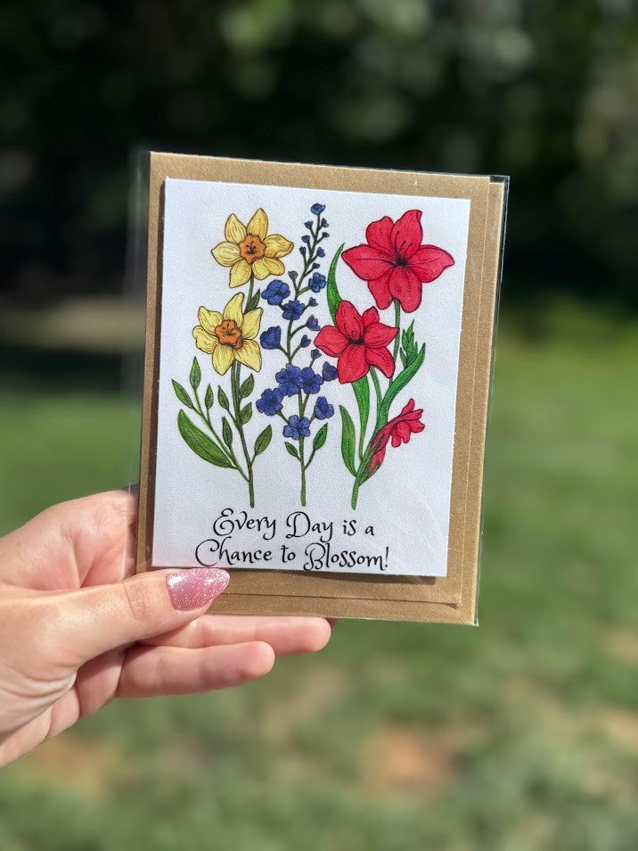 Uplifting Floral Card – Chance to Blossom – Handmade