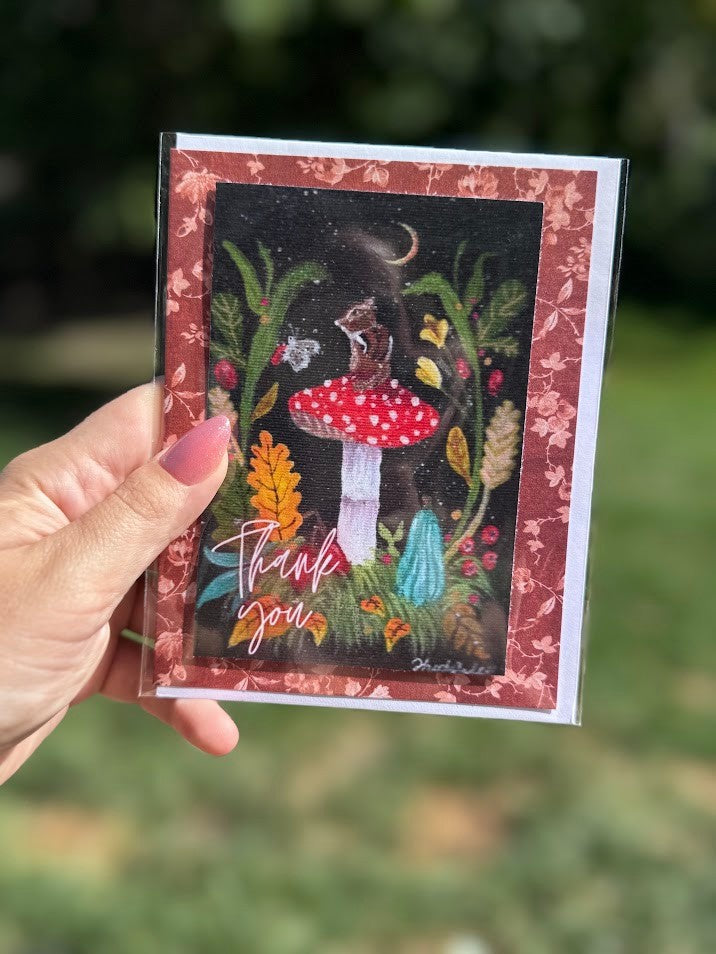 Thank You Chipmunk Card – Forest Whimsy – Handmade