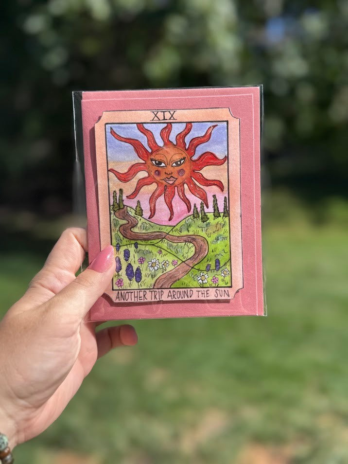 Birthday Card – Tarot Trip Around the Sun – Handmade