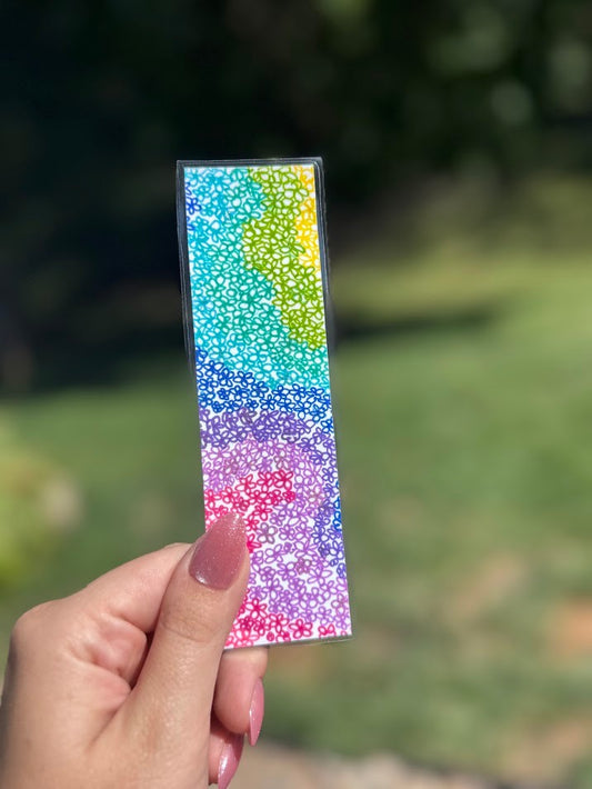Rainbow Abstract Art Bookmark – Handmade Hand-Drawn Design