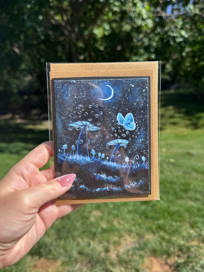 Magical Mushroom Blank Card – Mystical – Handmade