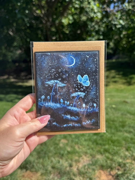 Magical Mushroom Blank Card – Mystical – Handmade