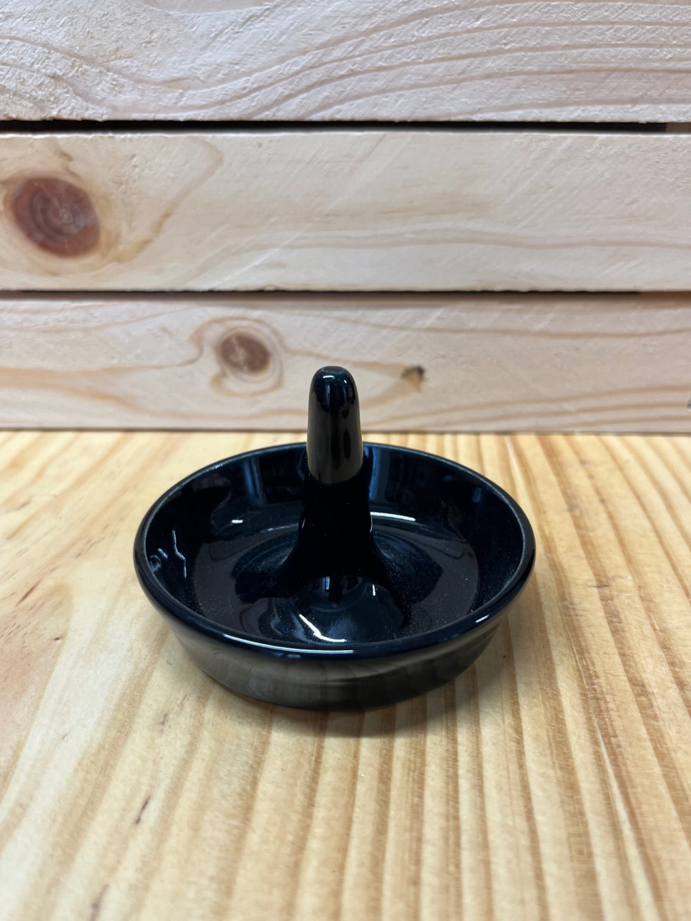 024 - Handmade Ceramic Black Ring Holder