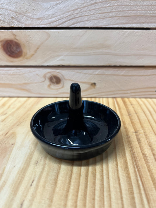 024 - Handmade Ceramic Black Ring Holder