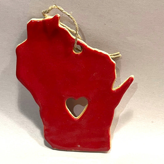 Ceramic Wisconsin Ornament