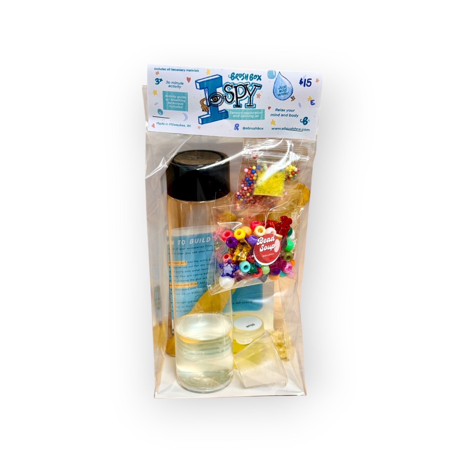 I Spy Sensory Exploration and Calming Jar DIY Kit