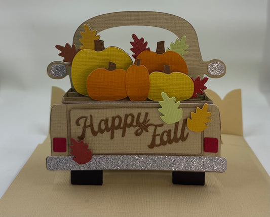 Happy Fall Pickup Stand Up Card