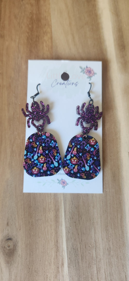 Acrylic electric spider Dangles 