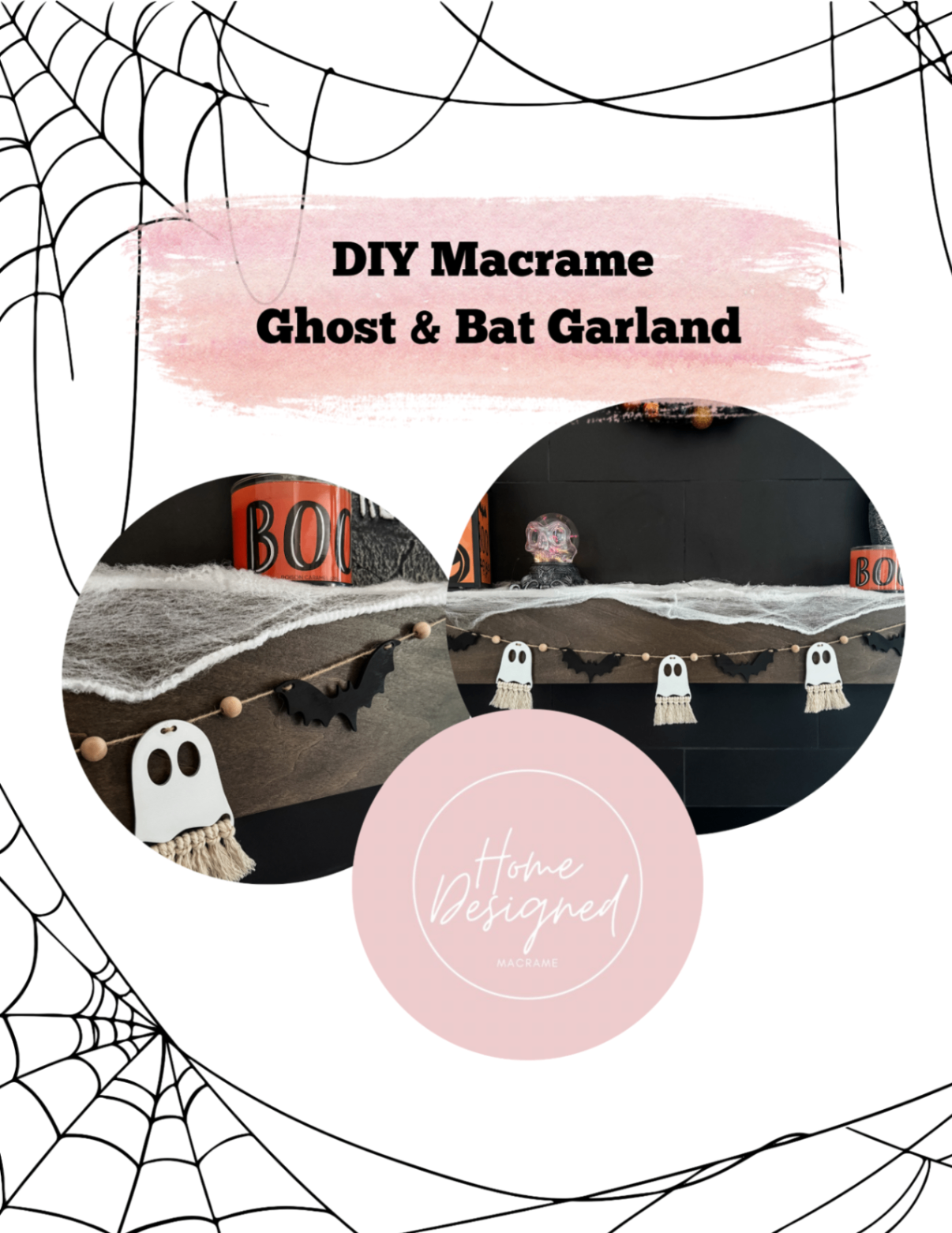 DIY Macrame Ghost and Bat Garland Kit