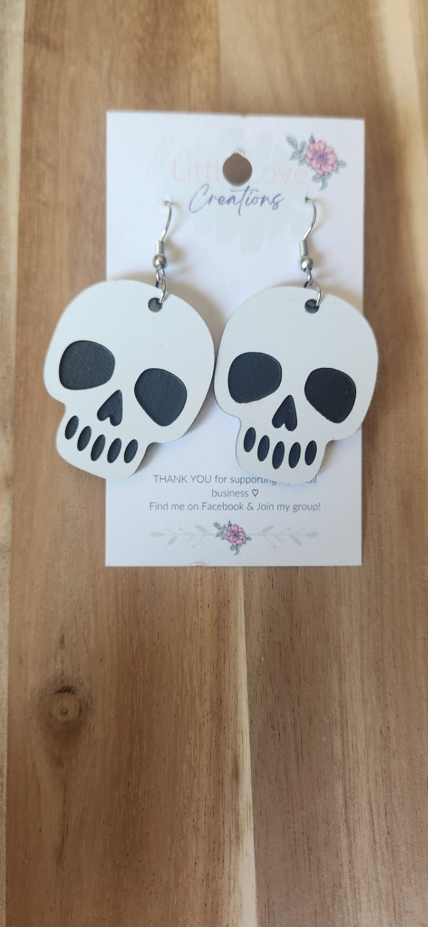Wood Skull Dangles