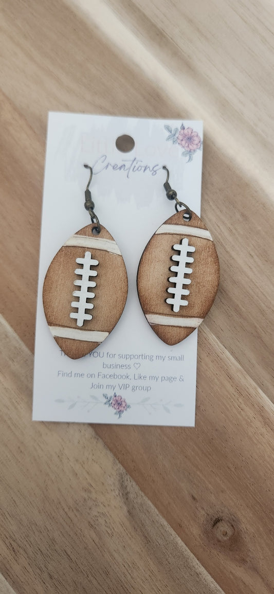 Wood football dangles 