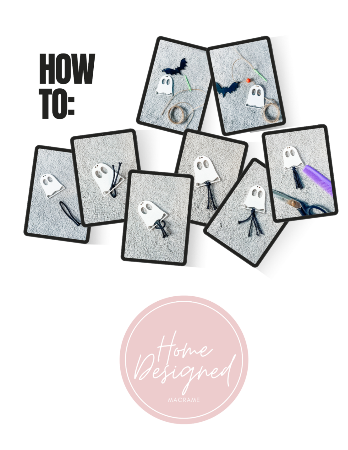 DIY Macrame Ghost and Bat Garland Kit