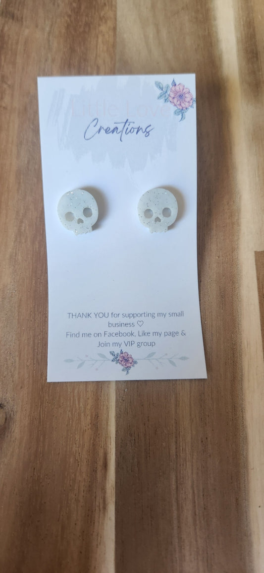 Acrylic skull earrings