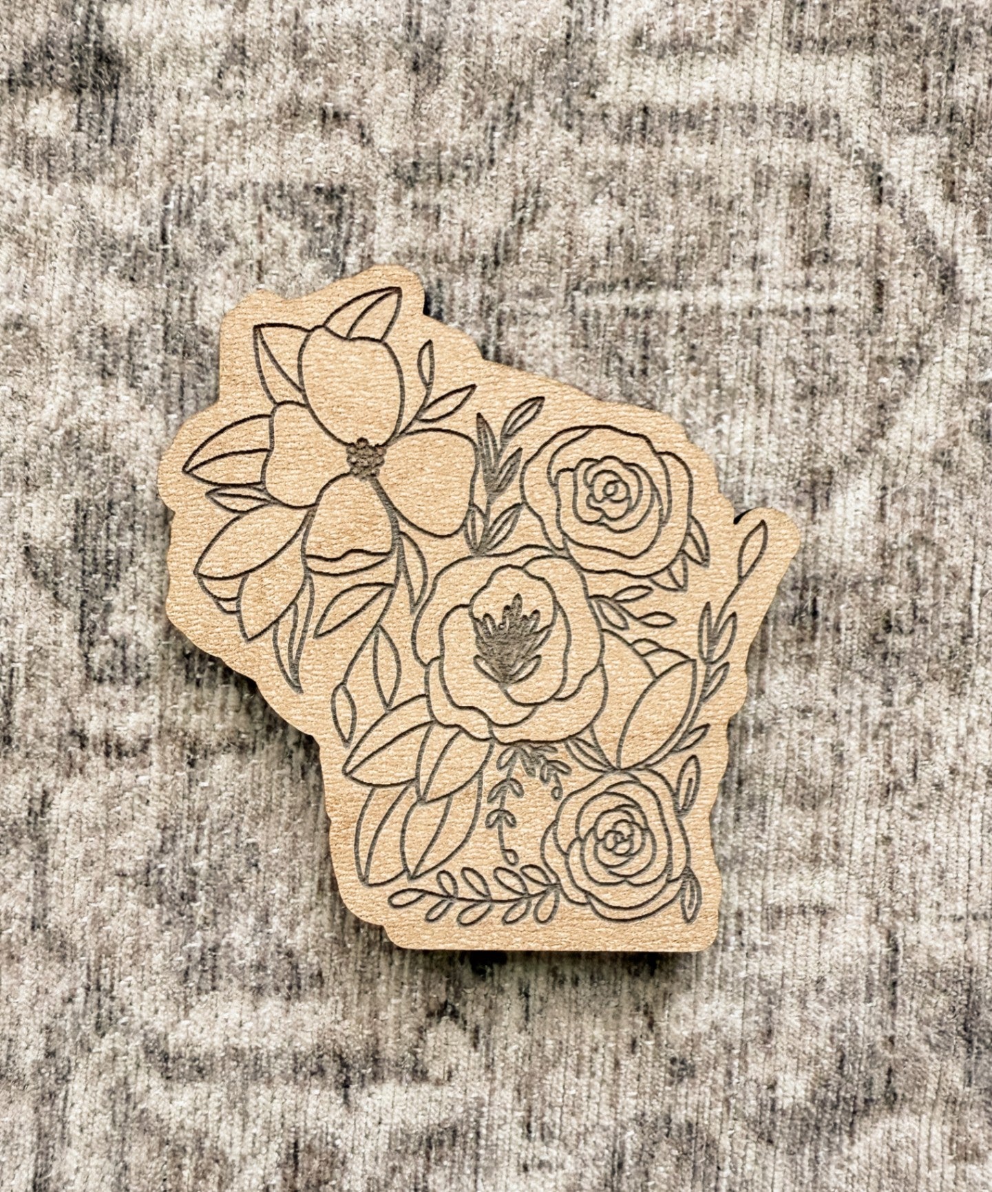 Magnet - WI Floral - Light Wood