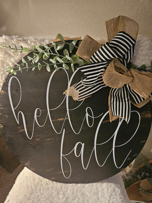 Hello fall door sign