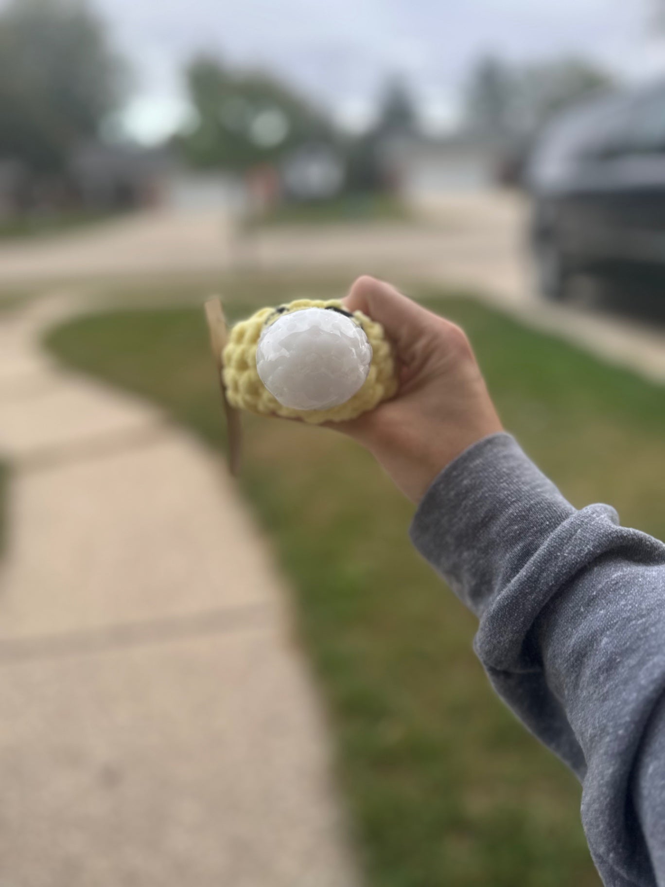 Crochet Squishy Stress Ball - Light Yellow