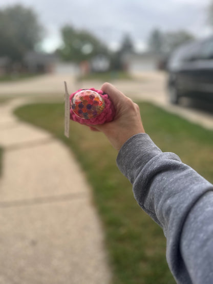 Crochet Squishy Stress Ball - Pink