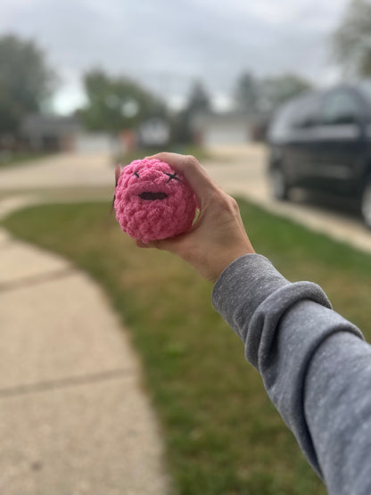 Crochet Squishy Stress Ball - Hot Pink