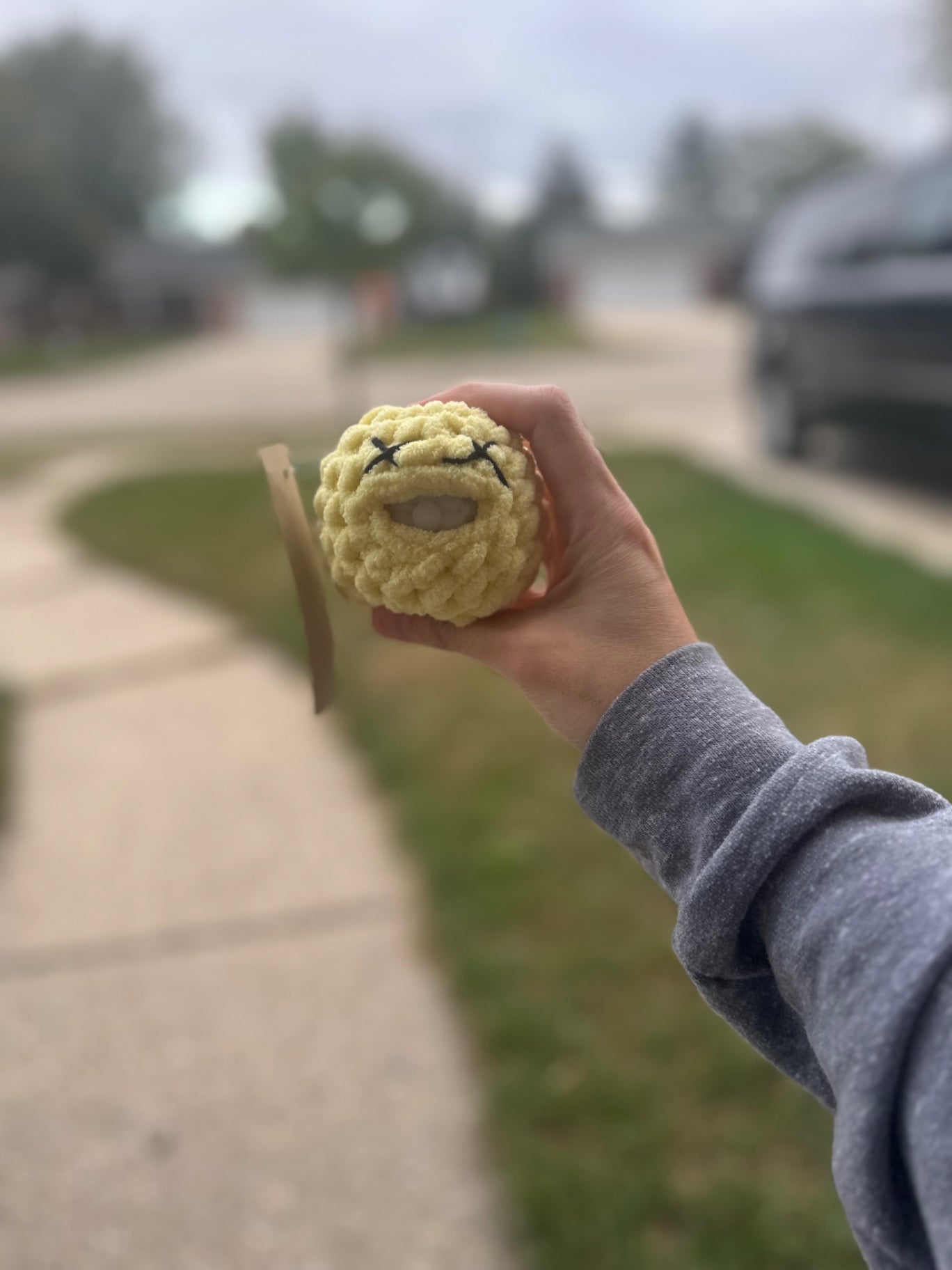 Crochet Squishy Stress Ball - Light Yellow