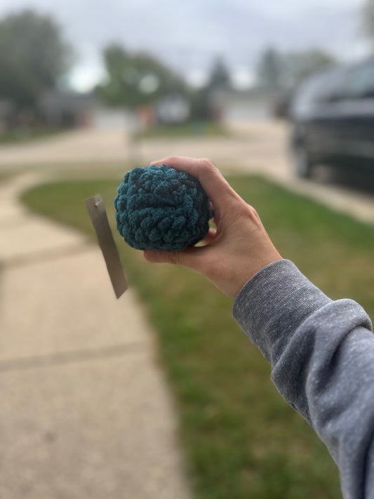 Crochet Squishy Stress Ball - Forest Green