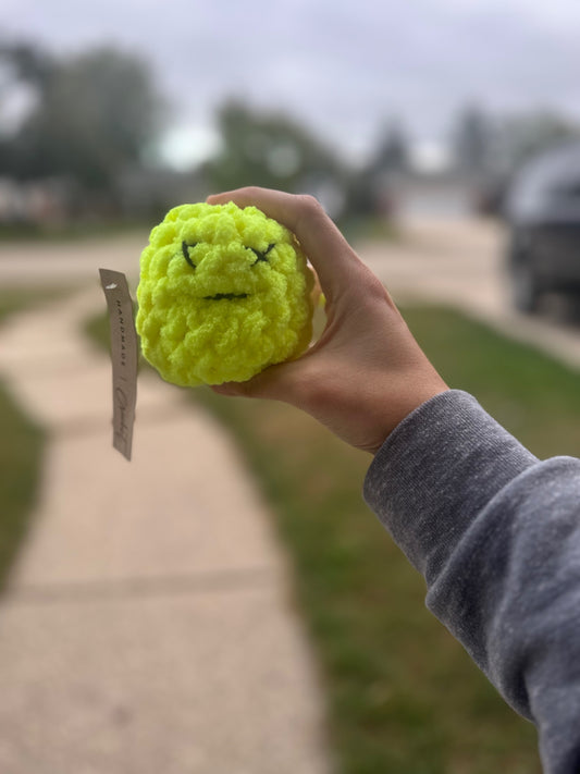 Crochet Squishy Stress Ball - Neon Yellow