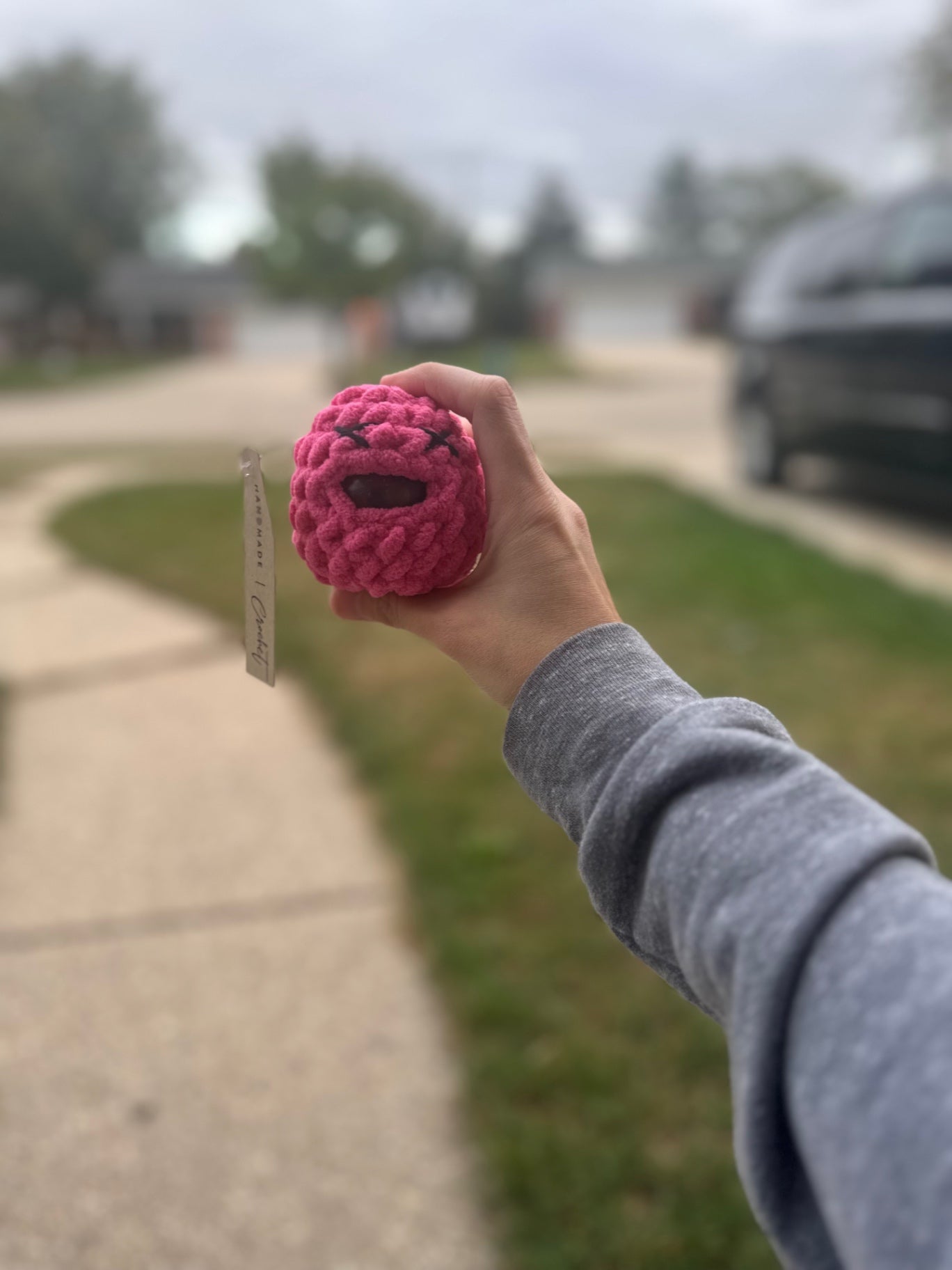 Crochet Squishy Stress Ball - Pink