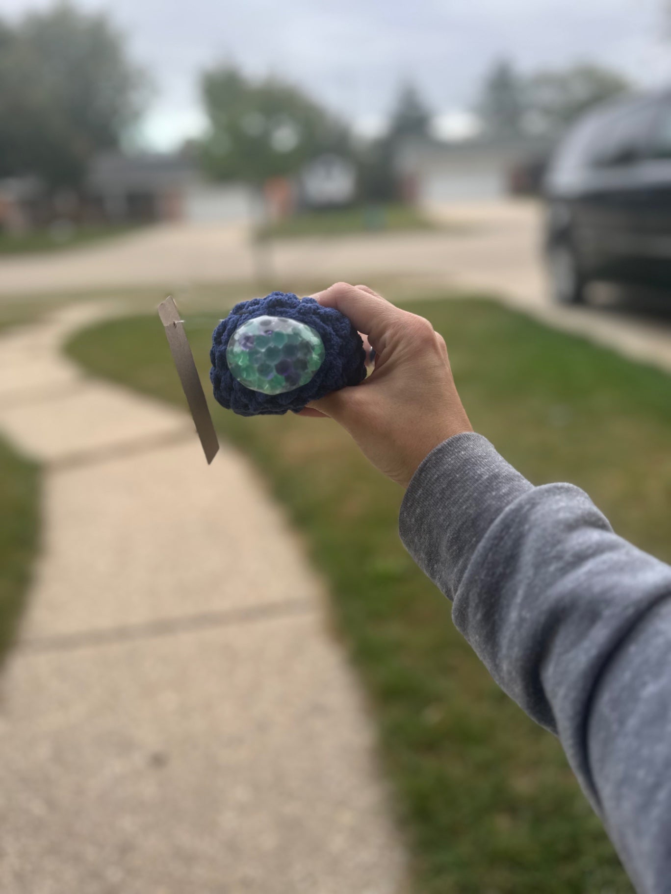 Crochet Squishy Stress Ball - Navy Blue