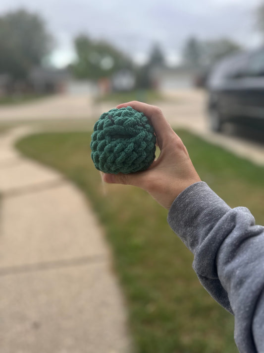 Crochet Squishy Stress Ball - Dark Green