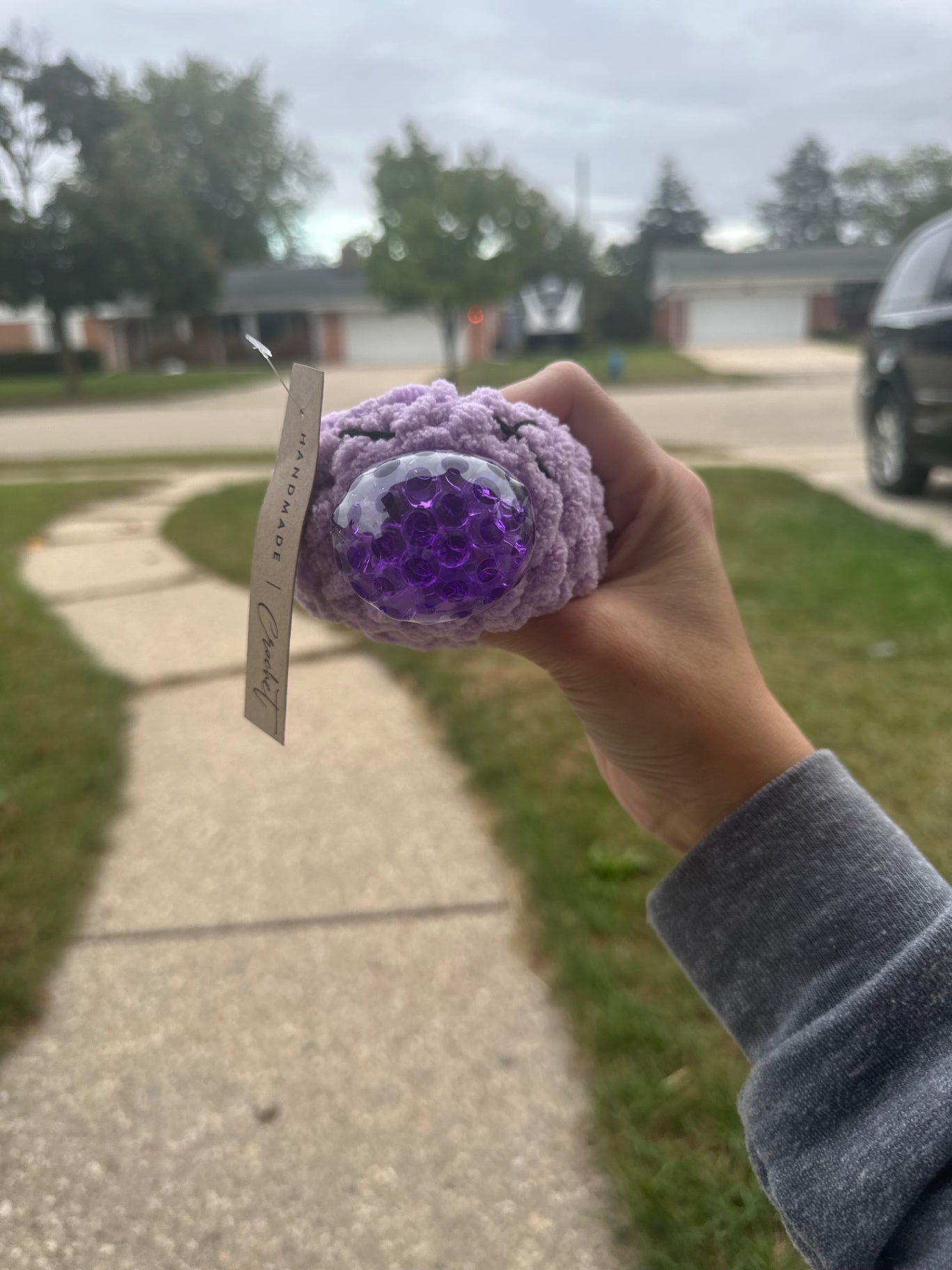 Crochet Squishy Stress Ball - Purple