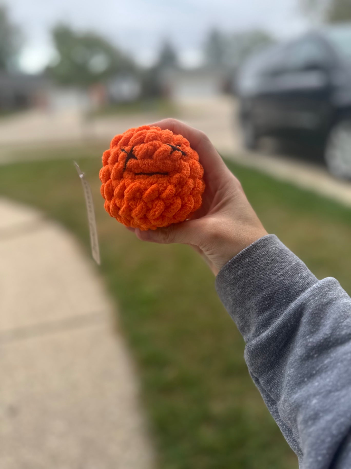 Crochet Squishy Stress Ball - Orange