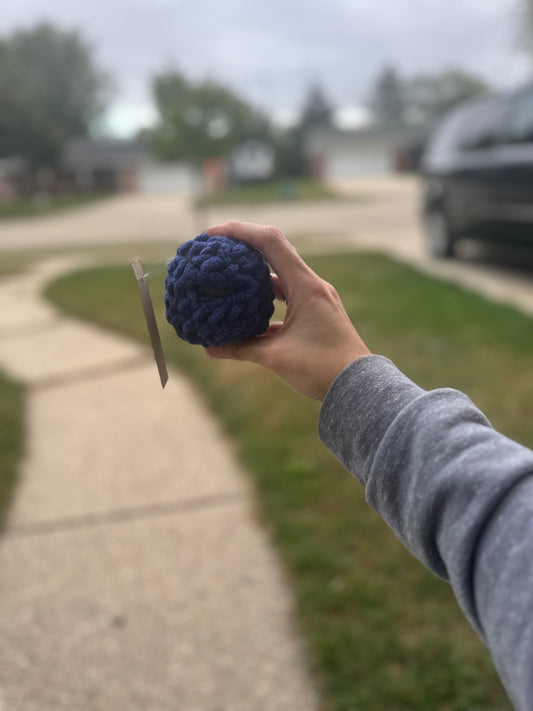 Crochet Squishy Stress Ball - Navy Blue