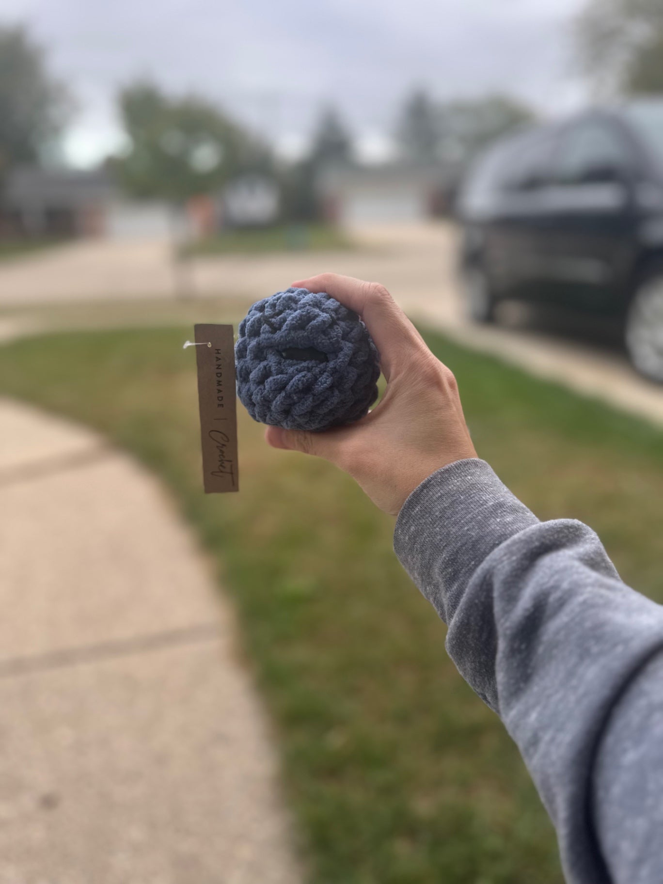 Crochet Squishy Stress Ball - Blue