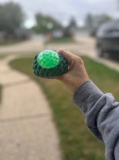 Crochet Squishy Stress Ball - Dark Green