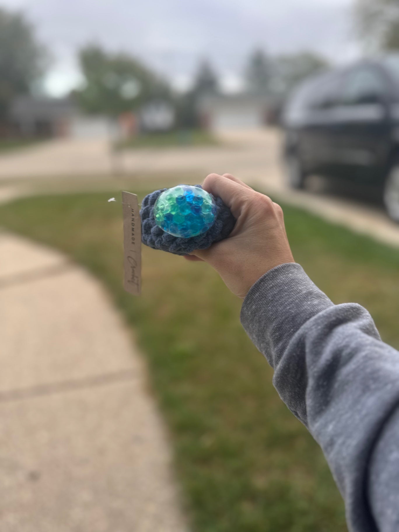 Crochet Squishy Stress Ball - Blue