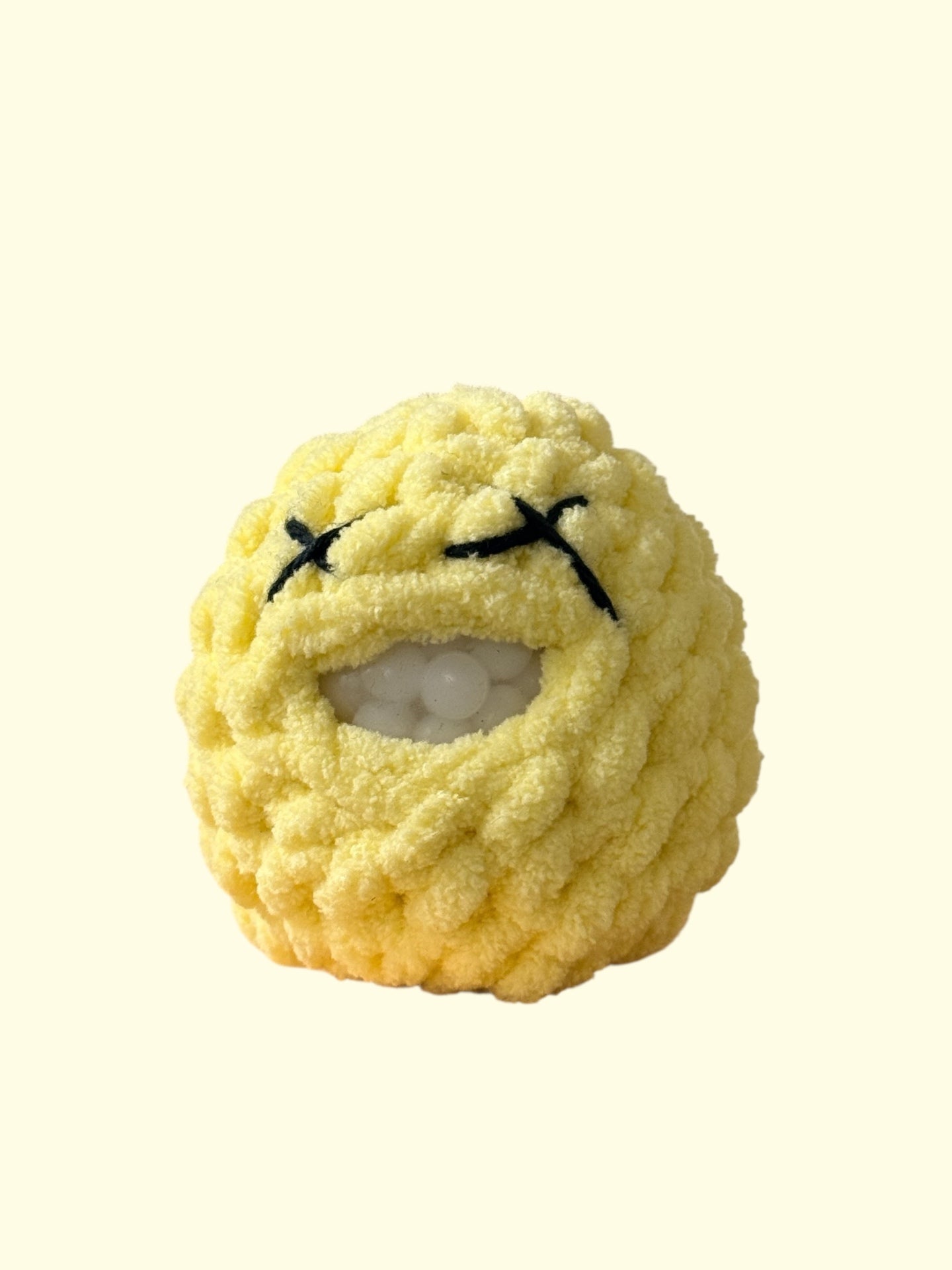 Crochet Squishy Stress Ball - Light Yellow