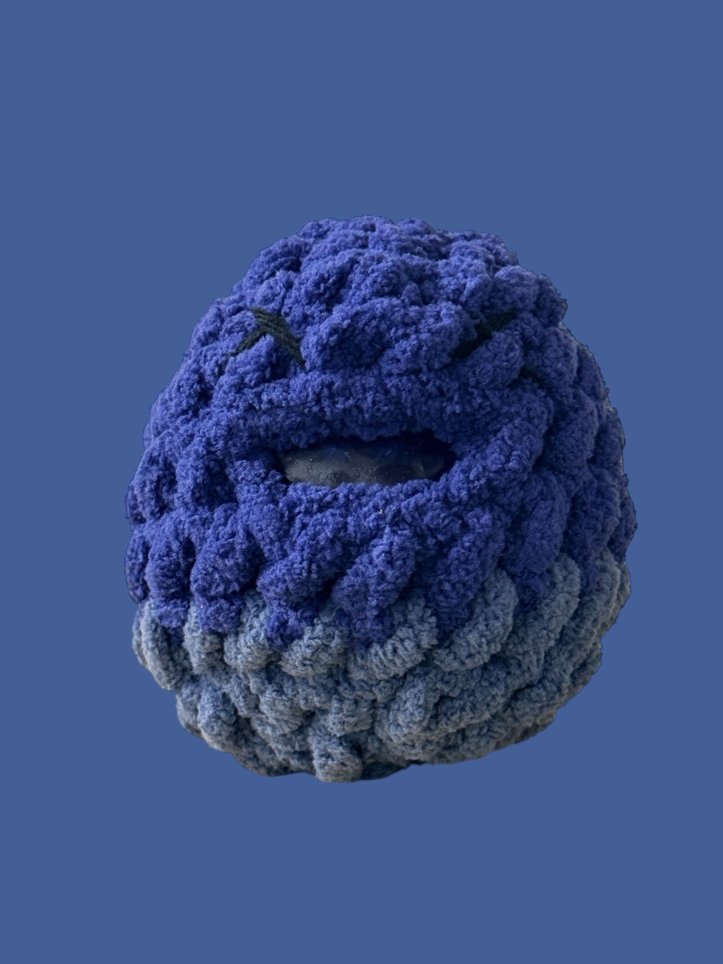 Crochet Squishy Stress Ball - Blue Two Tone