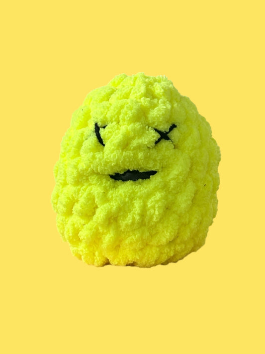 Crochet Squishy Stress Ball - Neon Yellow