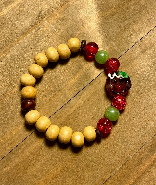 Kids stretch bracelet - gingerbread face