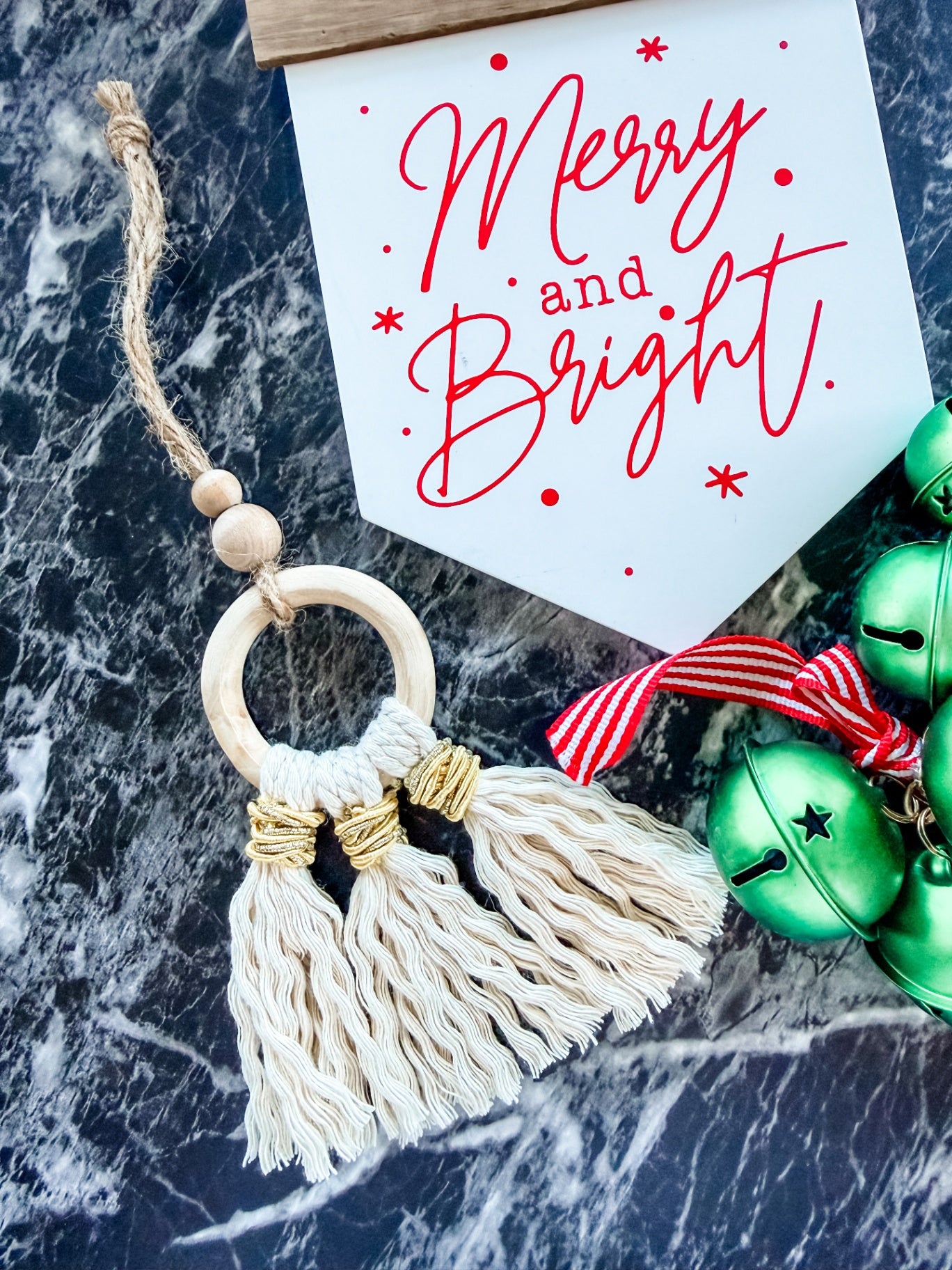 Macrame Tassel Ornament (White)