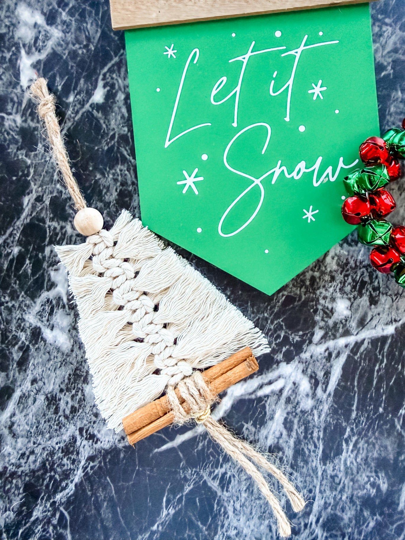 Macrame Tassel Tree Ornament (White)