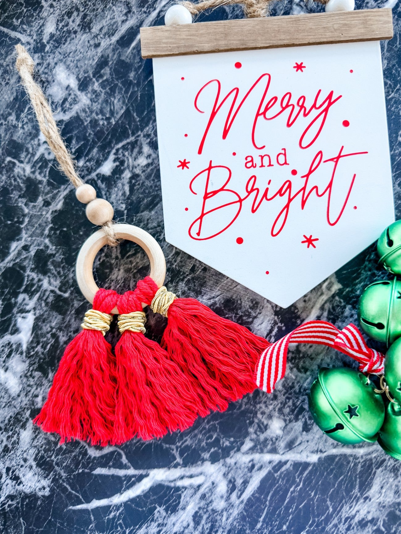 Macrame Tassel Ornament (Red)