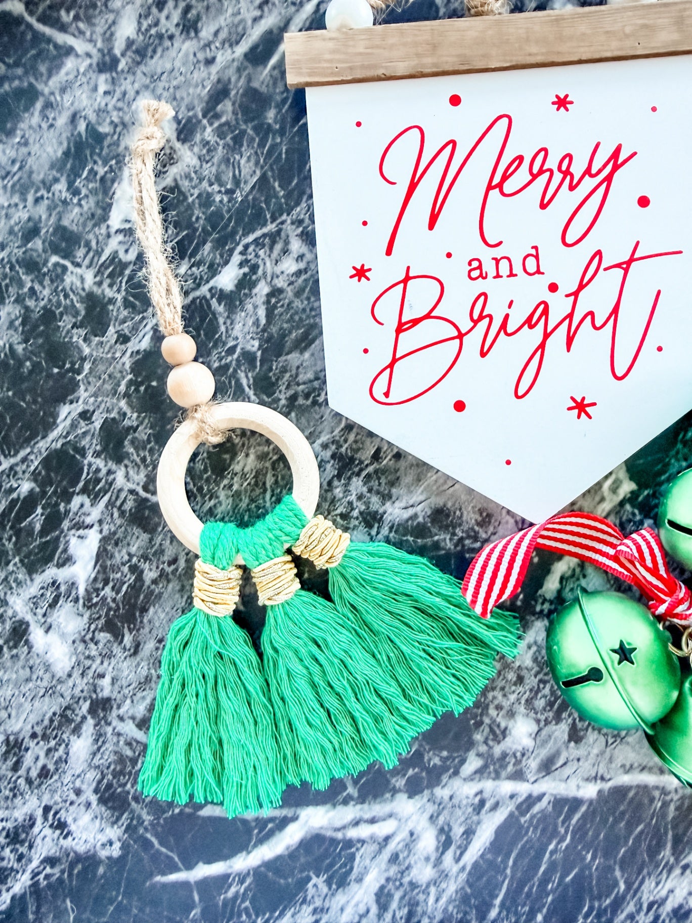 Macrame Tassel Ornament (Green)