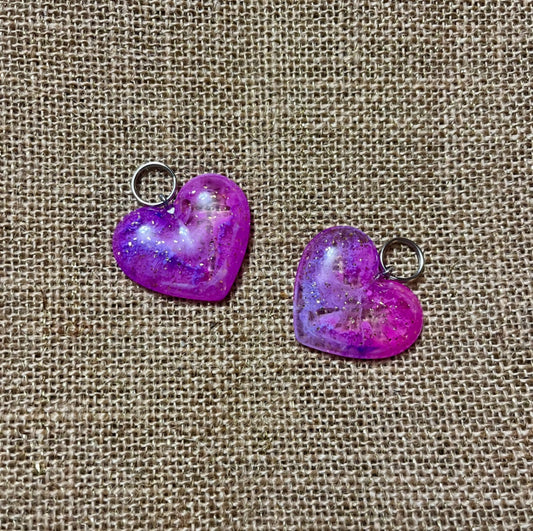 Pink & Purple Sparkle Heart Keychain