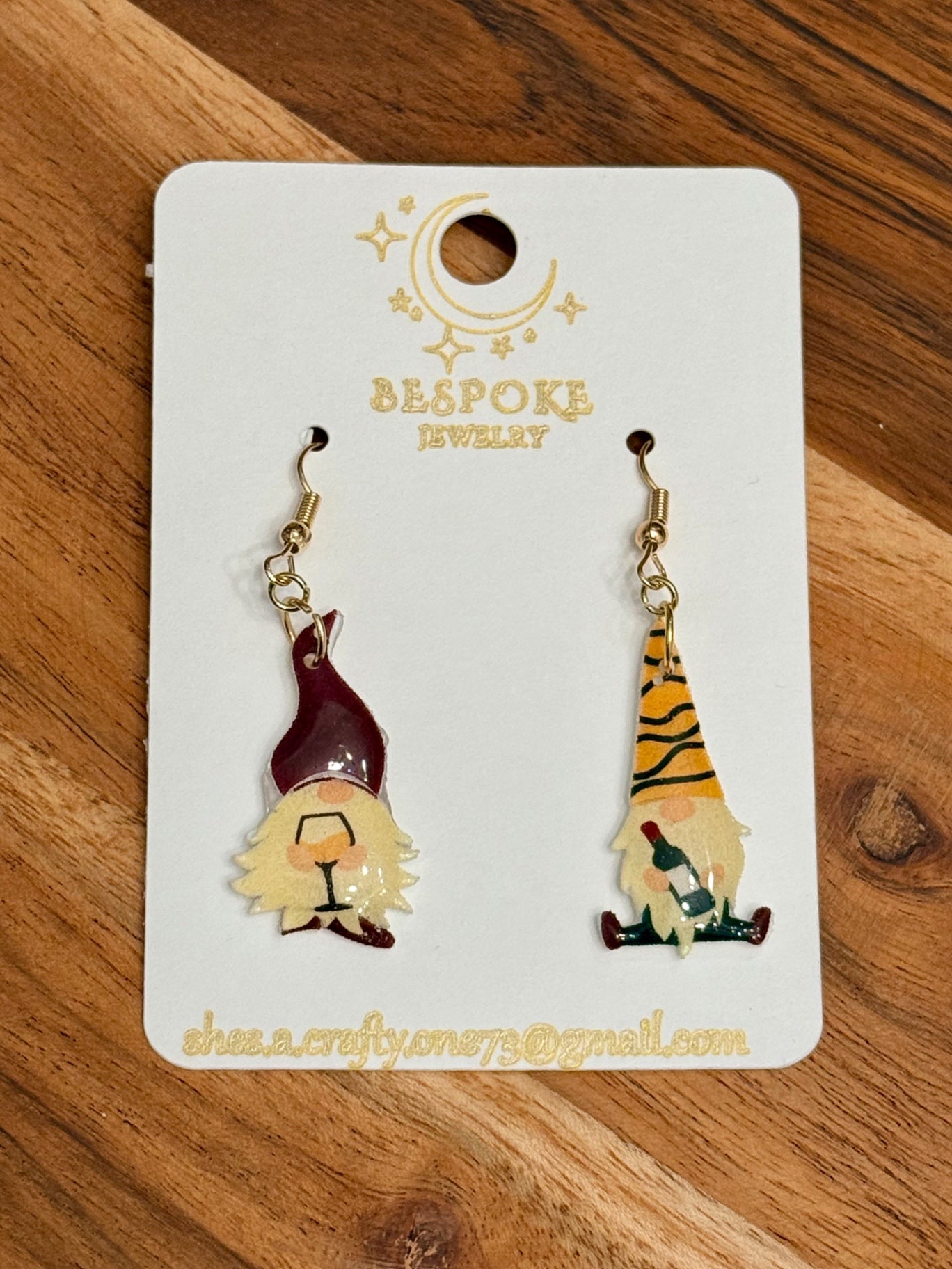 Wine Gnome Polymer Clay Dangle Earrings