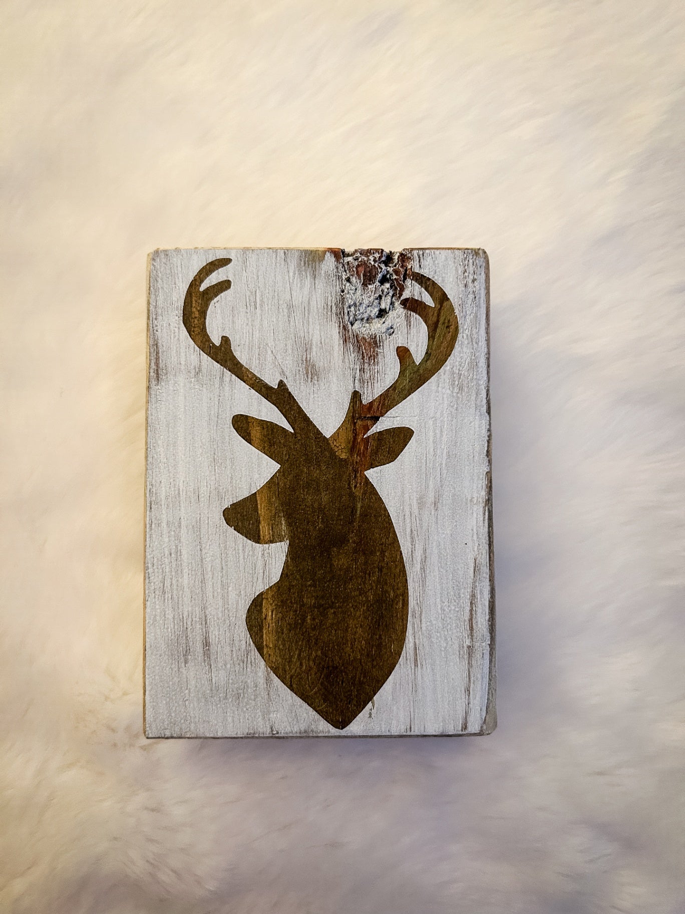 Deer Head Wood Block