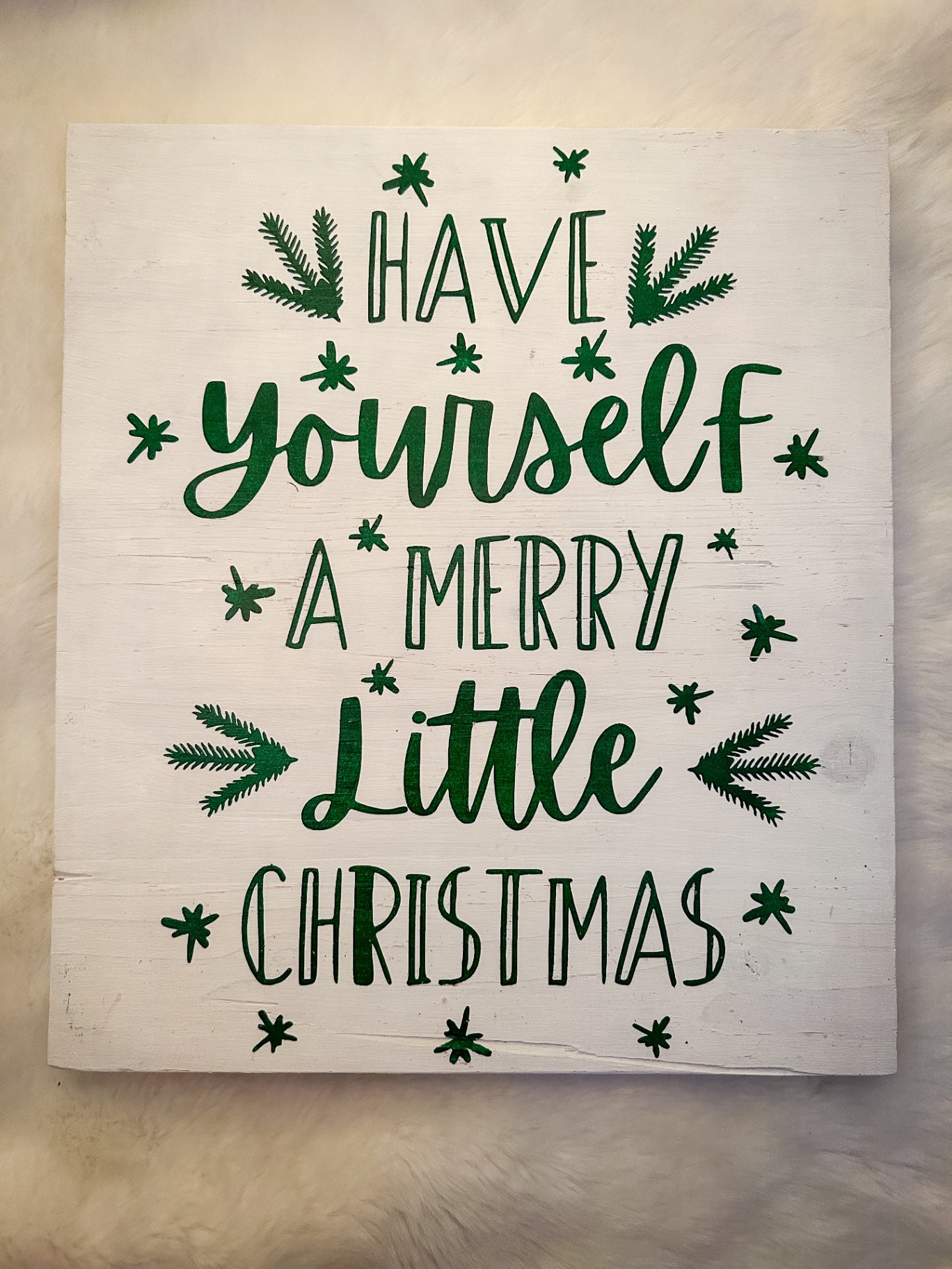 "Merry Little Christmas" Painted Wood Holiday Sign