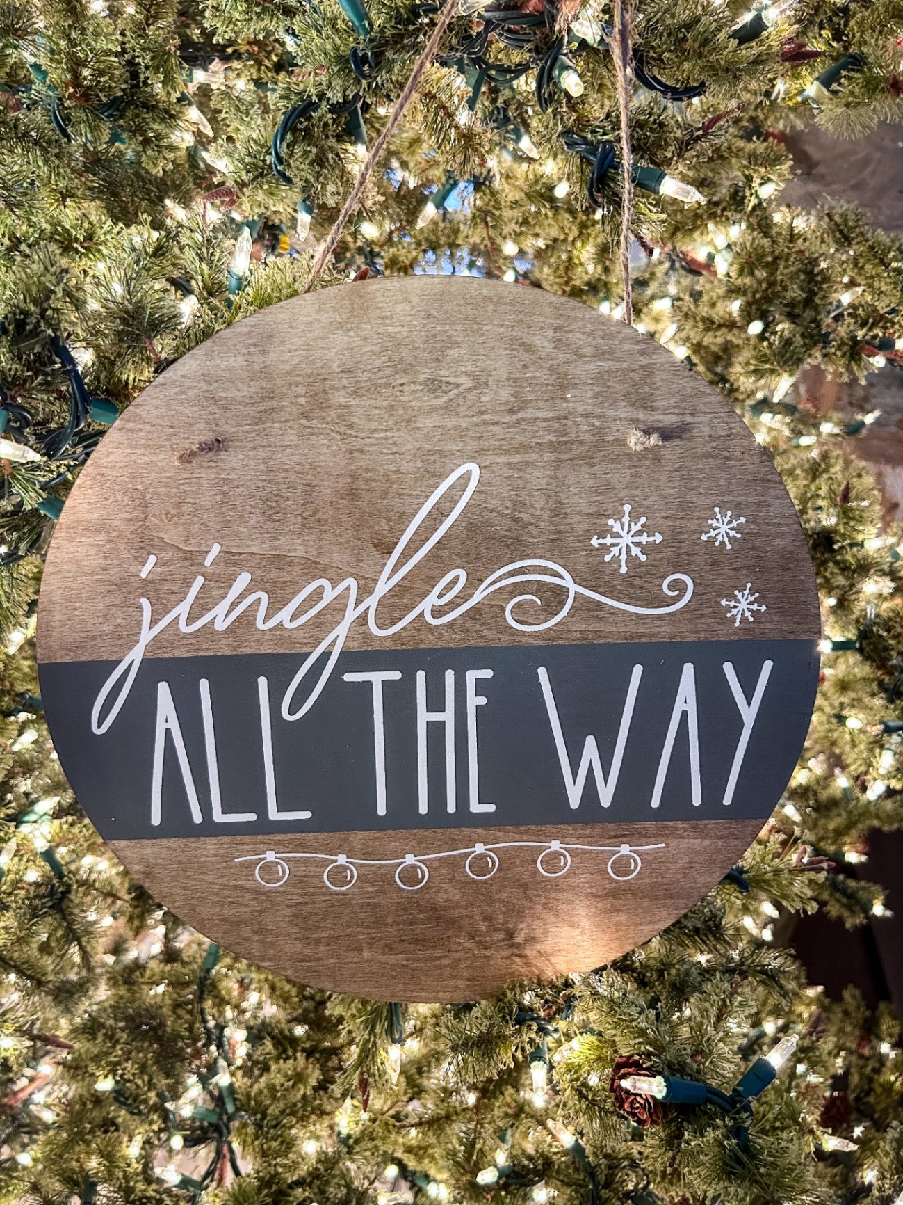 "Jingle All the Way" Painted Wood Holiday Sign